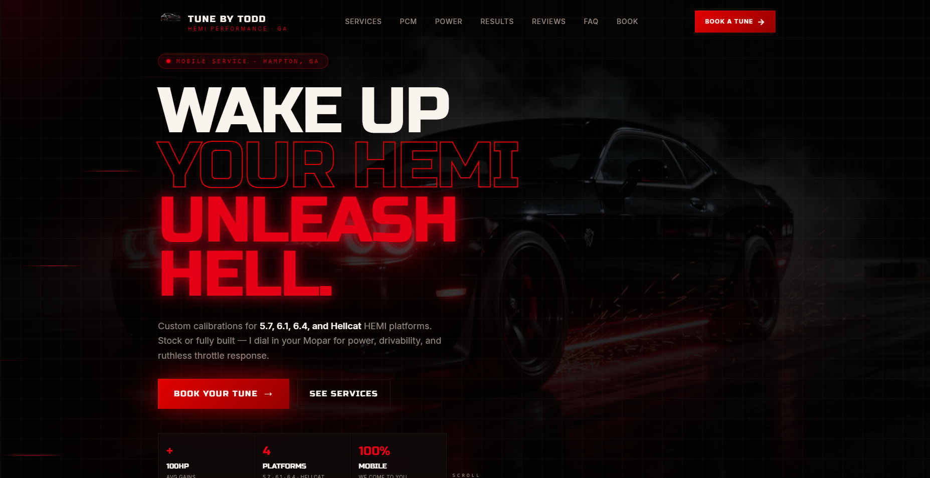 Tune By Todd website homepage